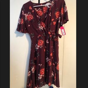 Floral mini wrap dress